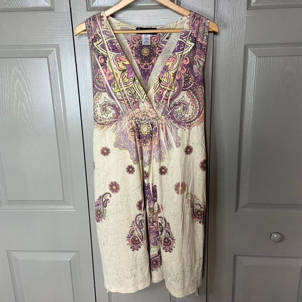 paisley sleeveless‎ dress size L y2k preppy boho indie fairy cottagecore dress